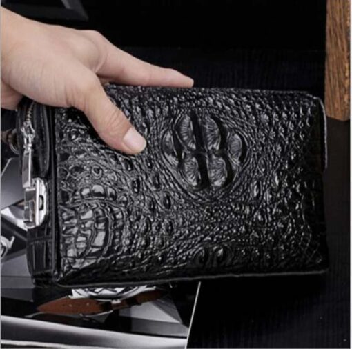 Túi Clutch Nam Cầm Tay Hàng Hiệu Da Bò Dập Vân Cá Sấu VD039