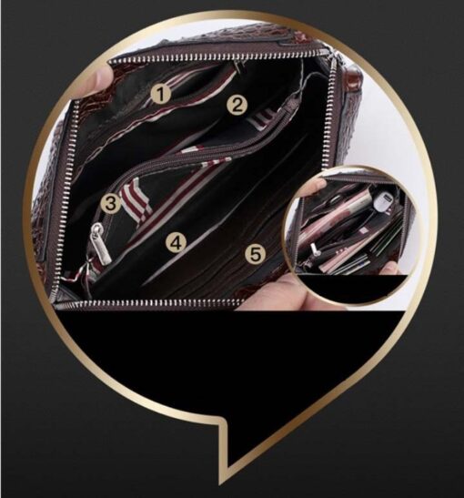 Túi Clutch Nam Cầm Tay Hàng Hiệu Da Bò Dập Vân Cá Sấu VD039
