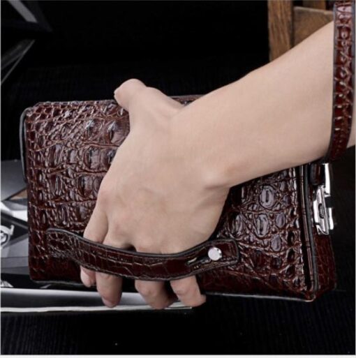 Túi Clutch Nam Cầm Tay Hàng Hiệu Da Bò Dập Vân Cá Sấu VD039