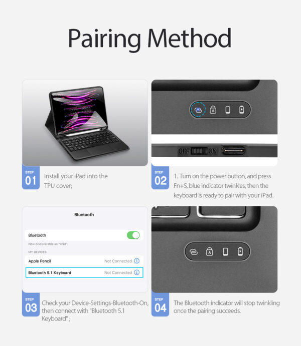 Bao Da Kèm Bàn Phím IPad Pro 11 (2018/2020/2021/2022)/ IPad Air 4/5