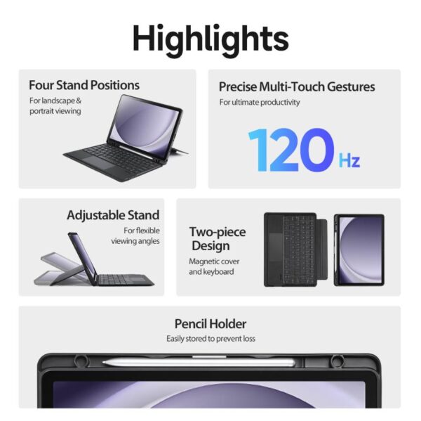 Bao Da Bàn Phím Galaxy Tab A9 Plus (X210/X215/X216) SS086