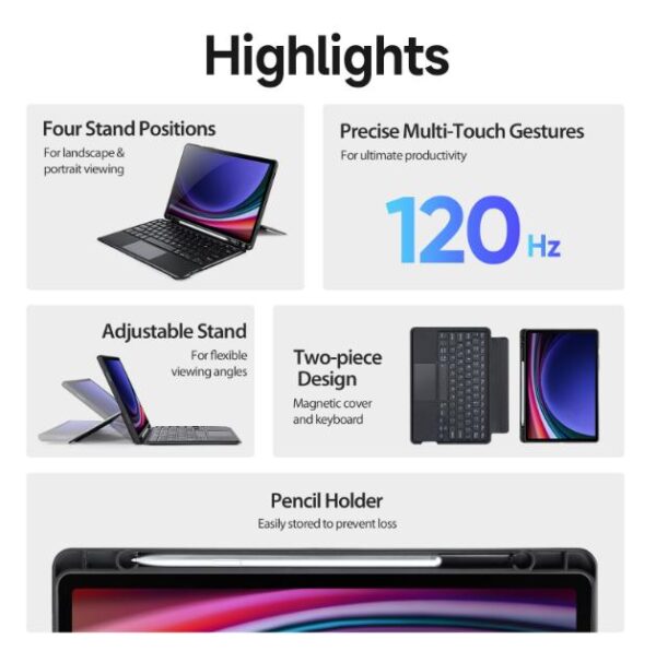 Bao Da Bàn Phím Tab S9/ S9 FE (X710/X716B/X510/X516B) 11 Inch SS093
