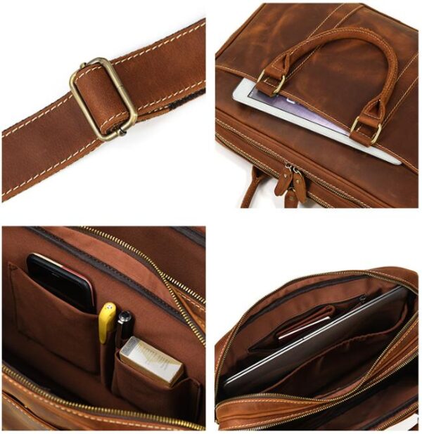 Túi Da Thật Nam Đựng Laptop 15.6 Inch Da Bò Sáp PL055